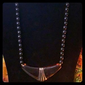 Elegant Brown and Black Statement Necklace